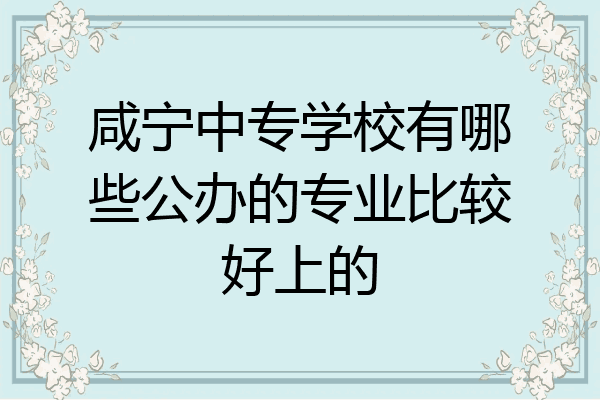咸宁中专学校有哪些公办的专业比较好上的
