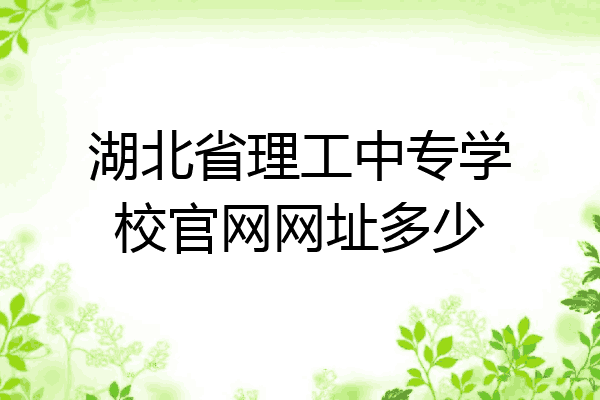 湖北省理工中专学校官网网址多少