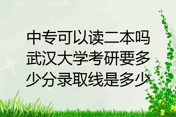 中专可以读二本吗武汉大学考研要多少分录取线是多少