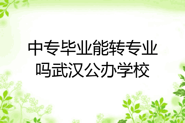 中专毕业能转专业吗武汉公办学校