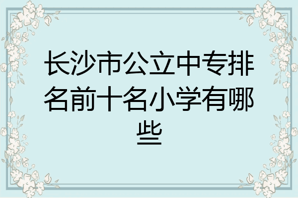 长沙市公立中专排名前十名小学有哪些