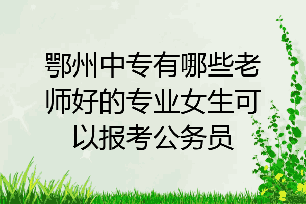 鄂州中专有哪些老师好的专业女生可以报考公务员
