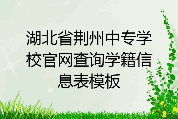 湖北省荆州中专学校官网查询学籍信息表模板