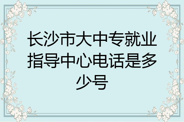 长沙市大中专就业指导中心电话是多少号