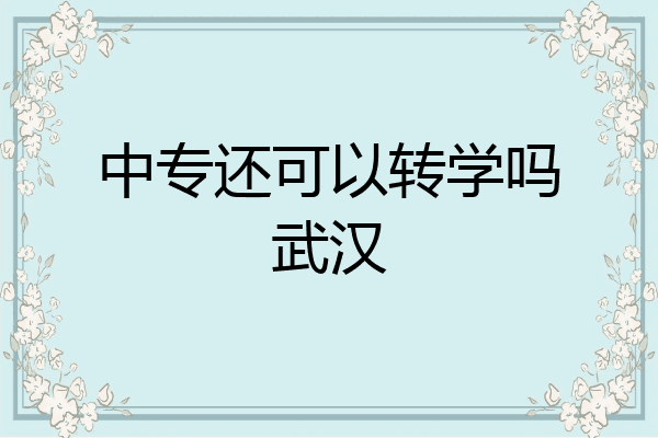 中专还可以转学吗武汉