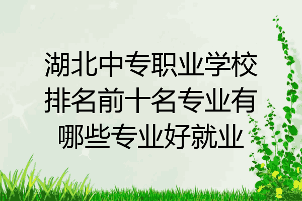 湖北中专职业学校排名前十名专业有哪些专业好就业