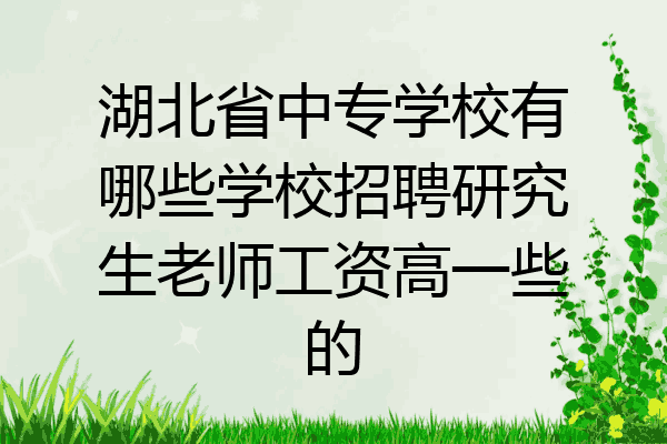 湖北省中专学校有哪些学校招聘研究生老师工资高一些的