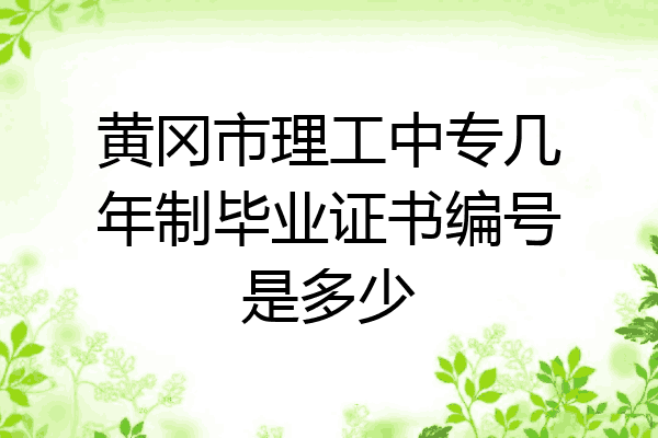 黄冈市理工中专几年制毕业证书编号是多少