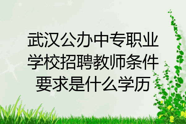 武汉公办中专职业学校招聘教师条件要求是什么学历