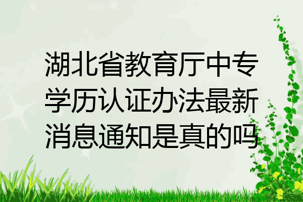 湖北省教育厅中专学历认证办法最新消息通知是真的吗