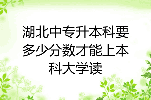 湖北中专升本科要多少分数才能上本科大学读