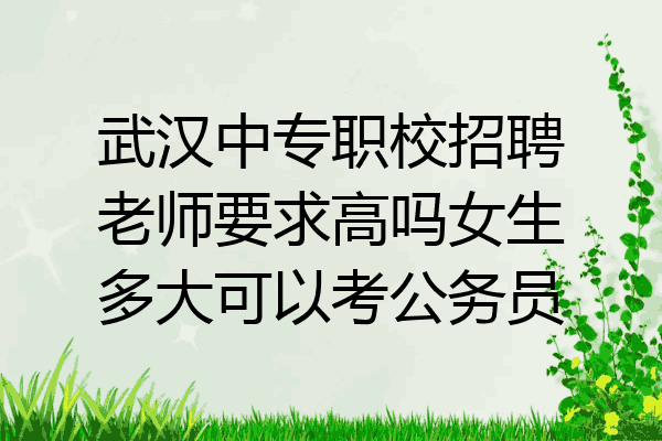 武汉中专职校招聘老师要求高吗女生多大可以考公务员