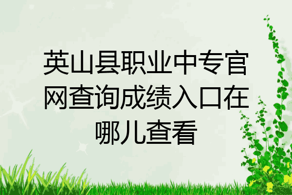 英山县职业中专官网查询成绩入口在哪儿查看