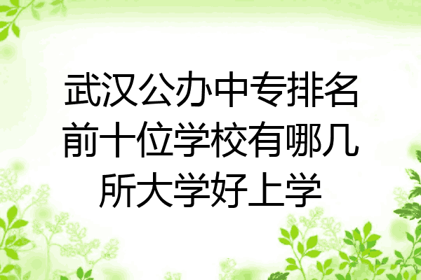 武汉公办中专排名前十位学校有哪几所大学好上学