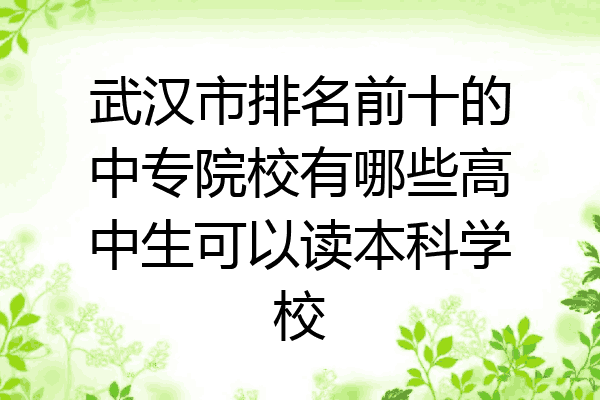 武汉市排名前十的中专院校有哪些高中生可以读本科学校