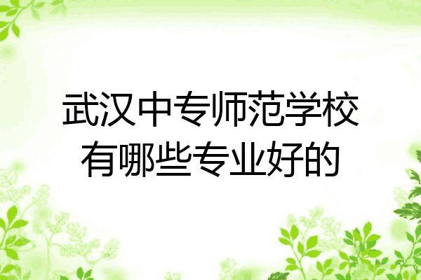 武汉中专师范学校有哪些专业好的