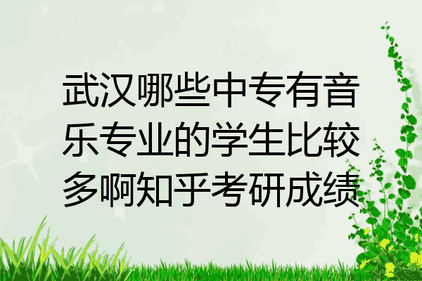 武汉哪些中专有音乐专业的学生比较多啊知乎考研成绩