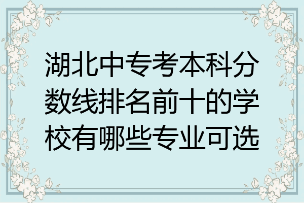 湖北中专考本科分数线排名前十的学校有哪些专业可选