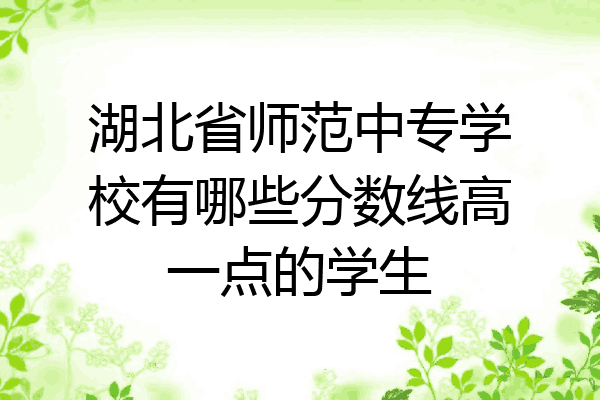 湖北省师范中专学校有哪些分数线高一点的学生