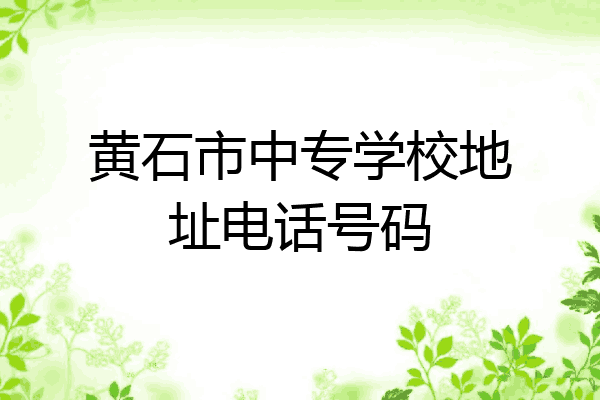 黄石市中专学校地址电话号码