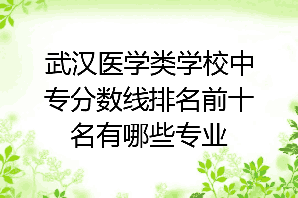 武汉医学类学校中专分数线排名前十名有哪些专业