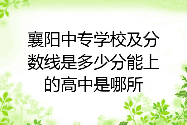 襄阳中专学校及分数线是多少分能上的高中是哪所