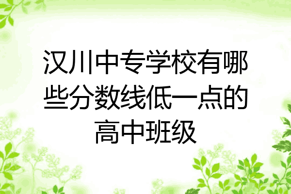 汉川中专学校有哪些分数线低一点的高中班级
