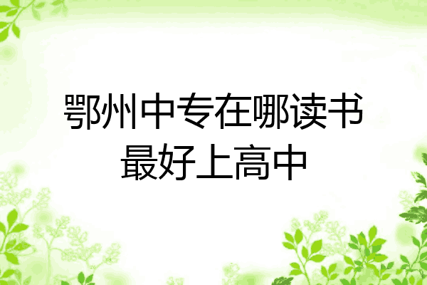 鄂州中专在哪读书最好上高中