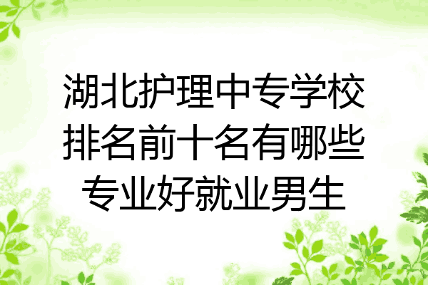 湖北护理中专学校排名前十名有哪些专业好就业男生