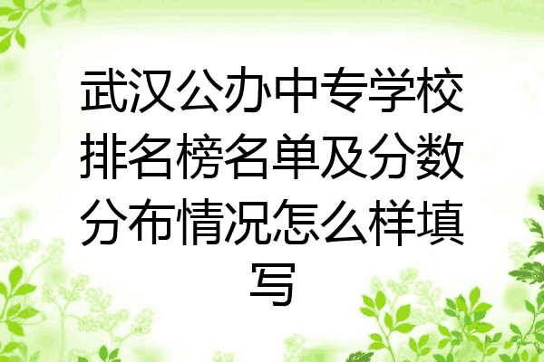 武汉公办中专学校排名榜名单及分数分布情况怎么样填写