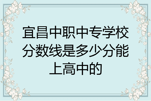 宜昌中职中专学校分数线是多少分能上高中的