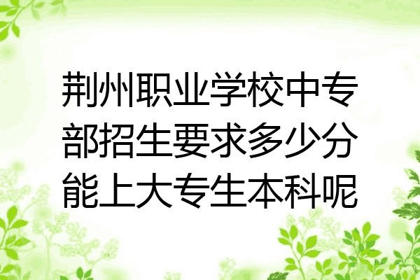 荆州职业学校中专部招生要求多少分能上大专生本科呢