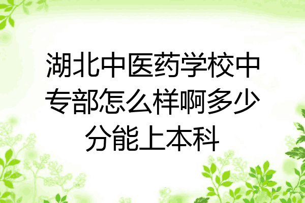 湖北中医药学校中专部怎么样啊多少分能上本科
