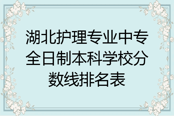 湖北护理专业中专全日制本科学校分数线排名表