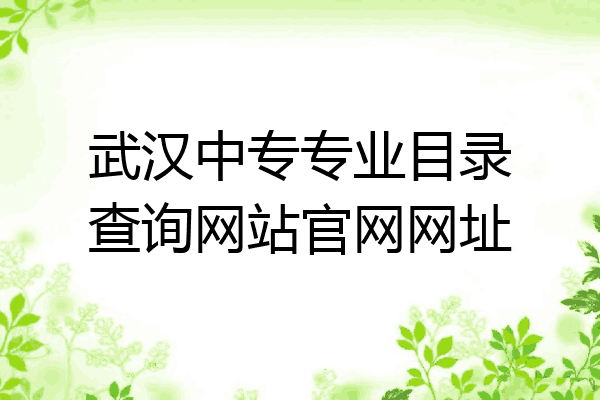 武汉中专专业目录查询网站官网网址