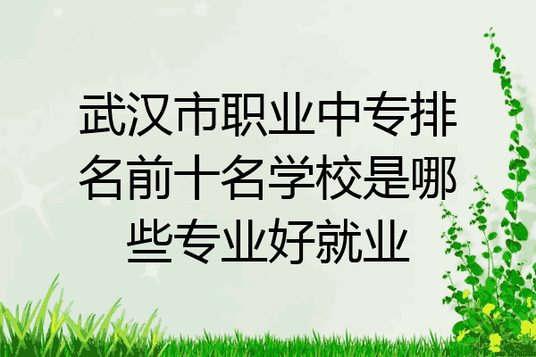 武汉市职业中专排名前十名学校是哪些专业好就业