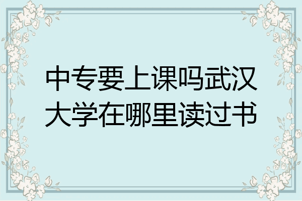 中专要上课吗武汉大学在哪里读过书