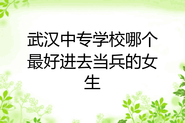 武汉中专学校哪个最好进去当兵的女生