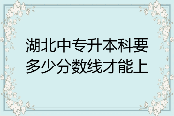 湖北中专升本科要多少分数线才能上