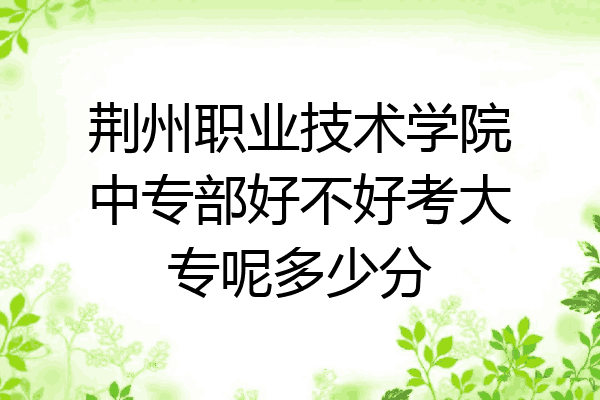 荆州职业技术学院中专部好不好考大专呢多少分