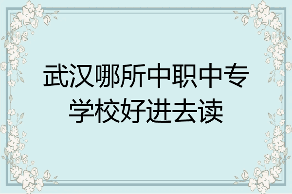 武汉哪所中职中专学校好进去读
