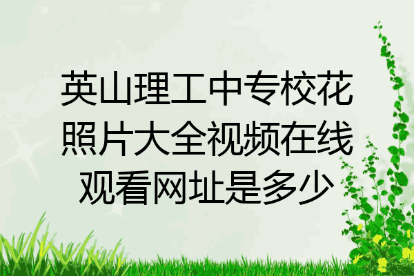 英山理工中专校花照片大全视频在线观看网址是多少