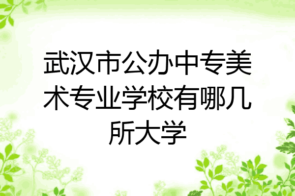 武汉市公办中专美术专业学校有哪几所大学