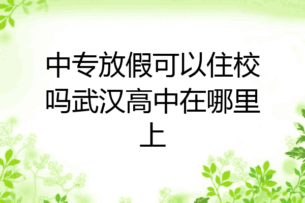 中专放假可以住校吗武汉高中在哪里上