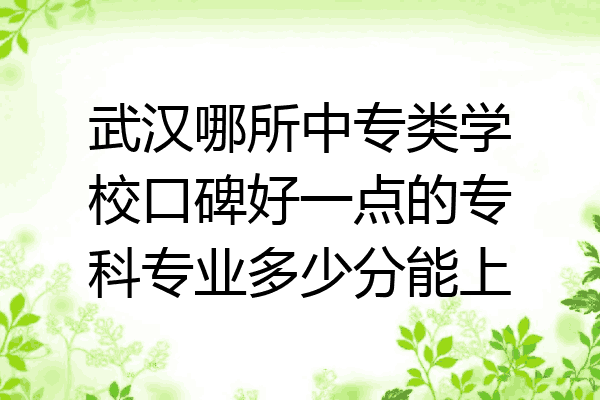 武汉哪所中专类学校口碑好一点的专科专业多少分能上