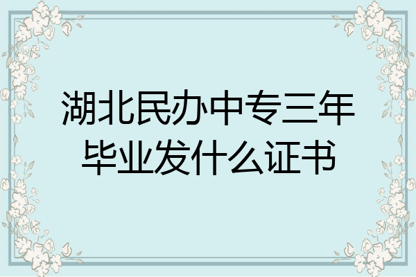 湖北民办中专三年毕业发什么证书