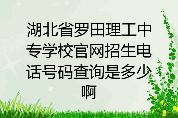湖北省罗田理工中专学校官网招生电话号码查询是多少啊