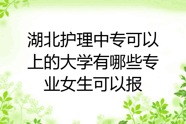 湖北护理中专可以上的大学有哪些专业女生可以报