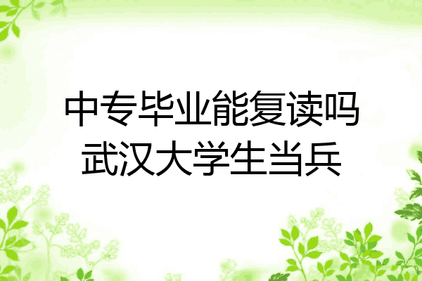中专毕业能复读吗武汉大学生当兵