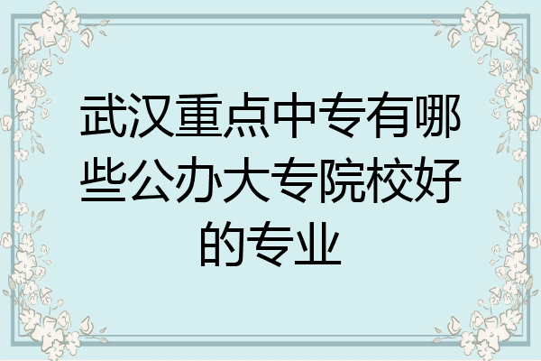 武汉重点中专有哪些公办大专院校好的专业
